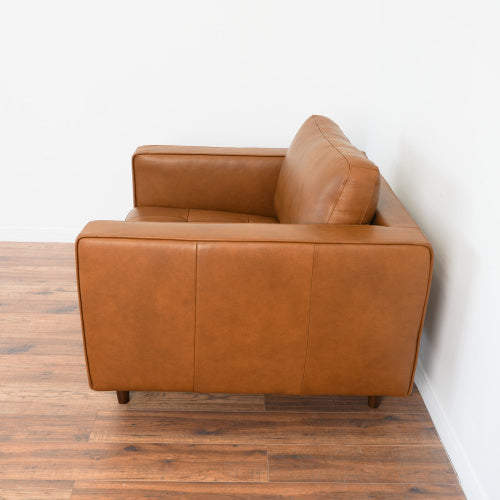 Sillón de cuero 'Catherine' (cuero tostado) 