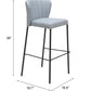 Linz Barstool (Set of 2) in Gray
