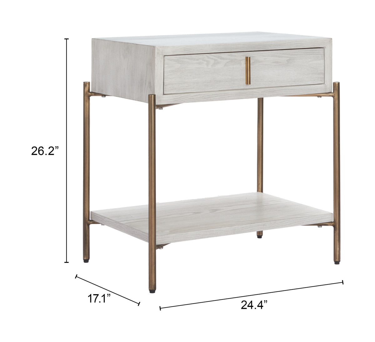 Yoru Oak White Side Table