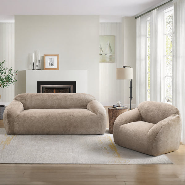 Adell Faux Fur 2-Piece Living Room Set – 84