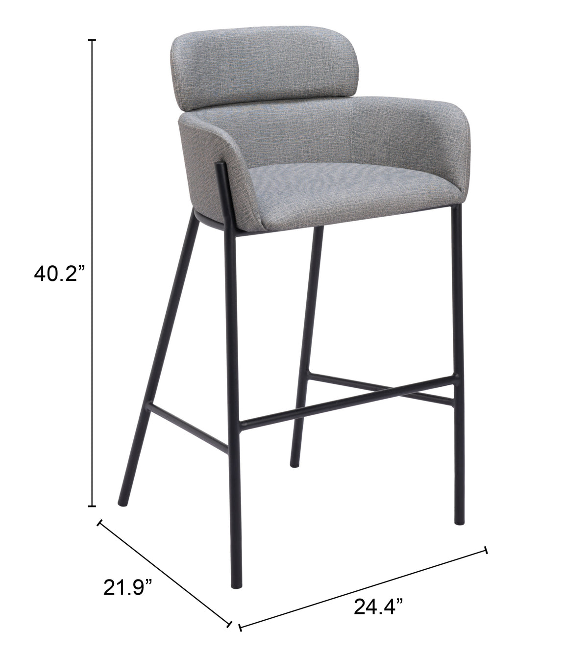Bremor Barstool in Slate Gray
