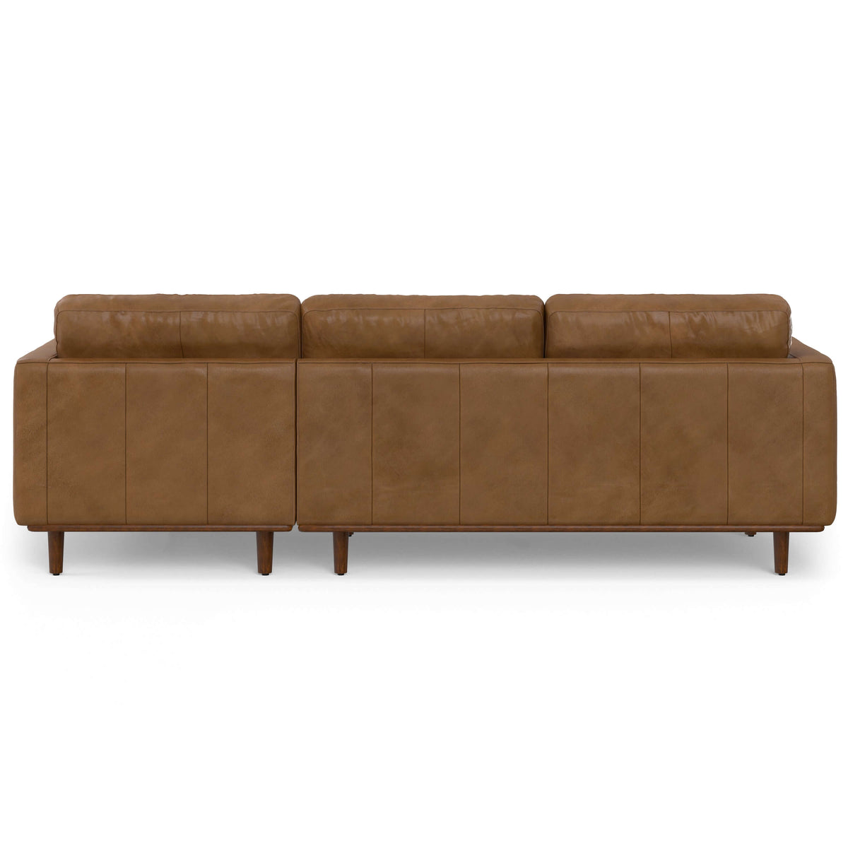 Morrison MCM Genuine Leather Sectional Chaise Sofa 102" – Modern Leather Chaise Sectional (2 Colors) back view.