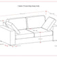 Charlie Deep Seater Loveseat Sofa 78' (2 Colors)