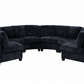 Harlan Curved Modular Sectional Sofa – Chenille, Solid Wood Frame, 4 Colors - Black (11)
