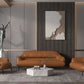Leonia Genuine Italian Leather Sofa Tan 88”L