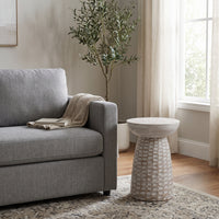 Elmford Mango Wood Accent Table in White