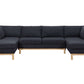 Hallie Black Sherpa Dual Chaise Sofa Sectional (124")