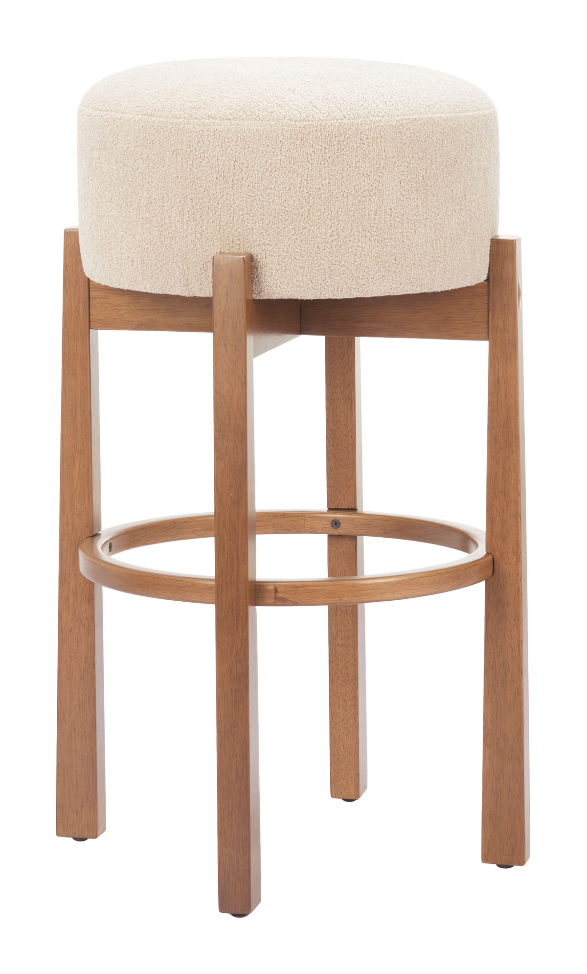 Nade Beige & Walnut Barstool (Set of 2)