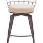 Saku Beige & Brown Swivel Barstool