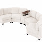 Faelan Chenille Curved Modular Sectional Sofa – 8-Seat Storage Console Couch - Beige (16)