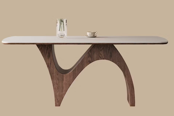 Fallon White Stone-Top Dining Table – 63