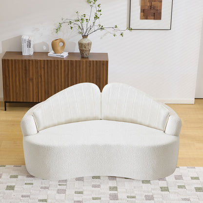 Bard Chenille Curved Loveseat – 69" Heart-Back Compressed Loveseat