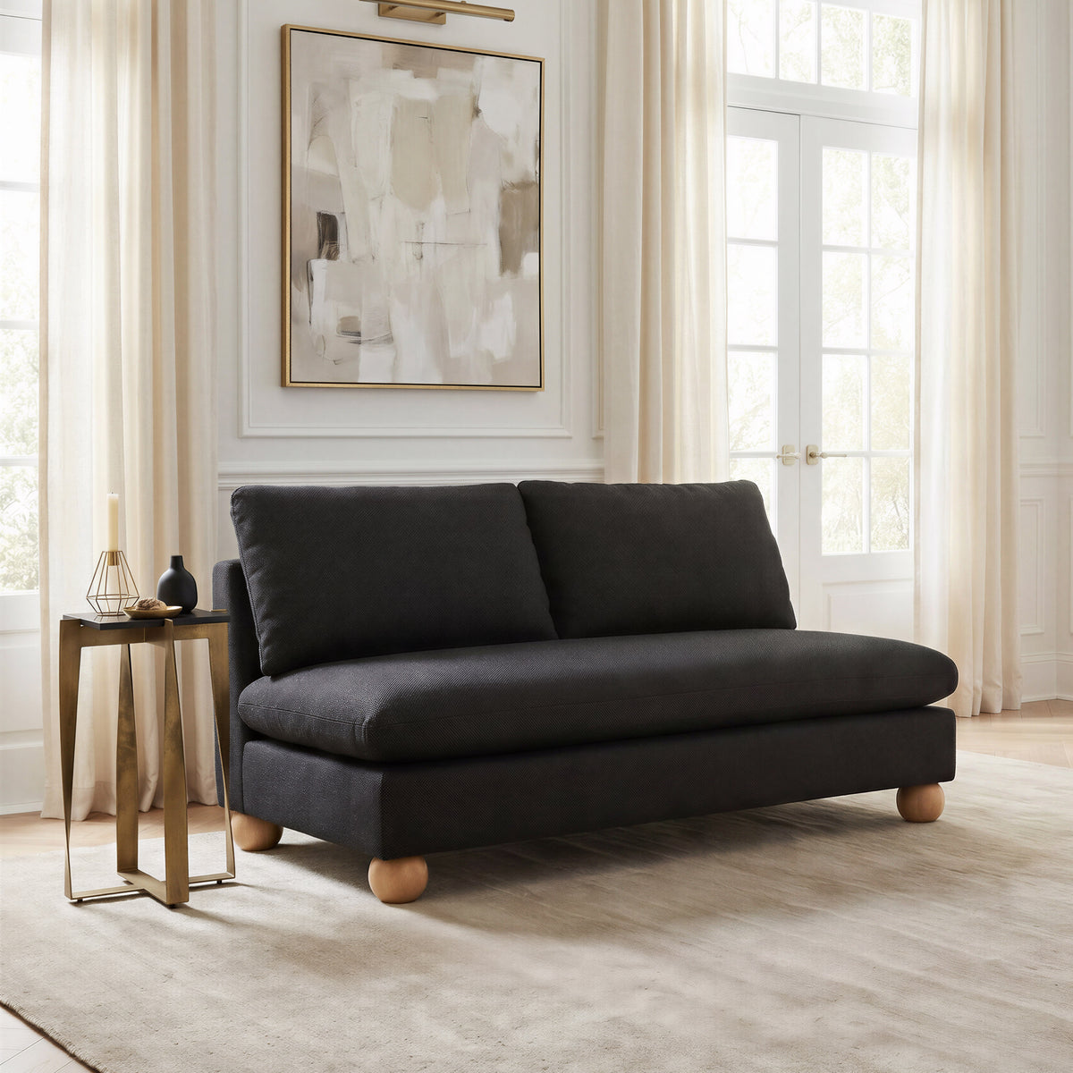 Minze Black Loveseat