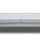 80" White Faux Leather Sleeper Sofa With Silver Legs featuring sleek design and comfortable square arms.