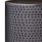 Corbin Hammered Antique Metal Cylindrical Side Table in rich antique copper finish, showcasing a hand-hammered texture.