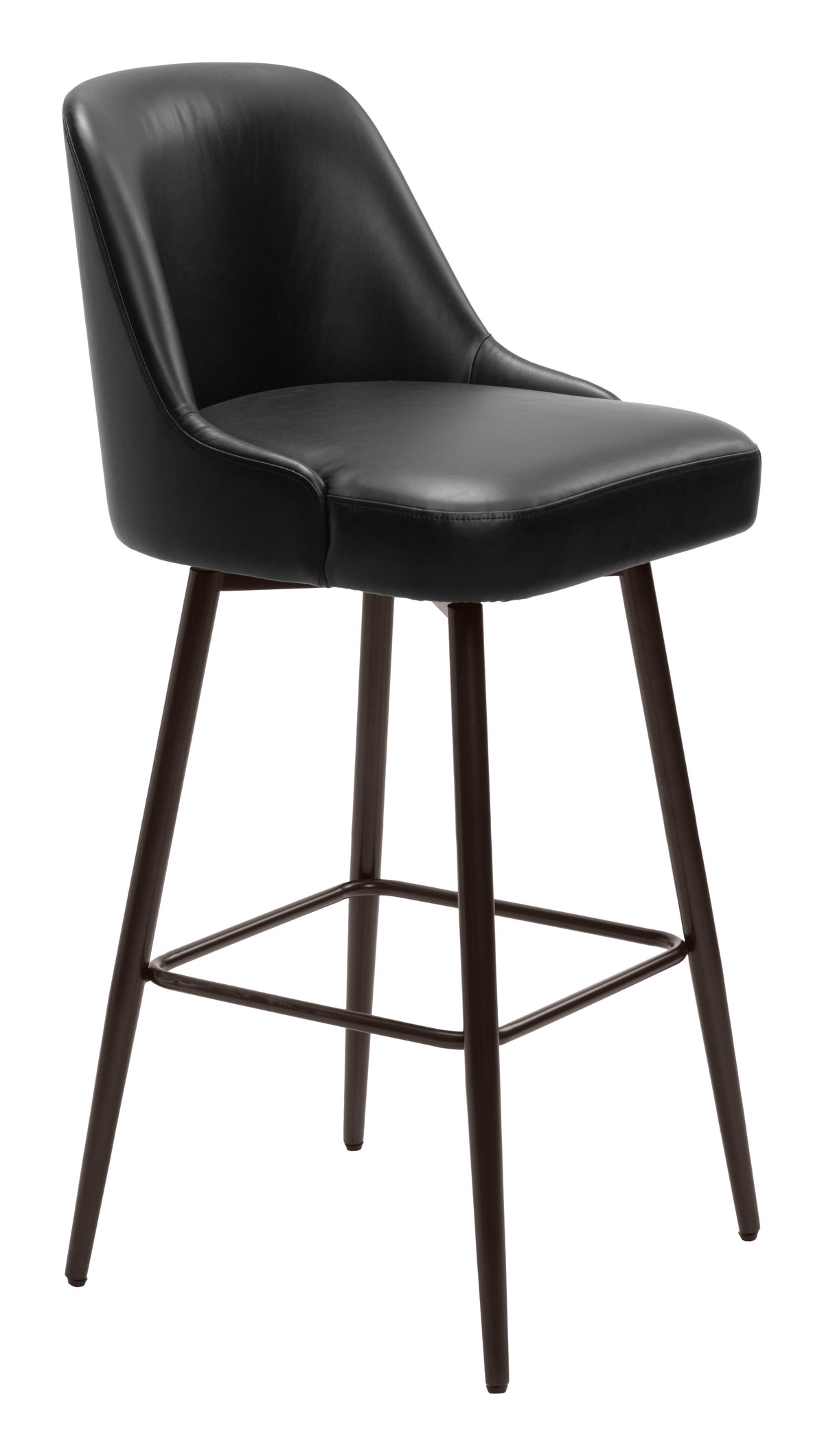 Keppel Swivel Barstool in Black & Bronze