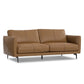 81" Leather Sofa with Black Legs | Modern Leather Living Room Couch in soft brown leather and sleek black legs.