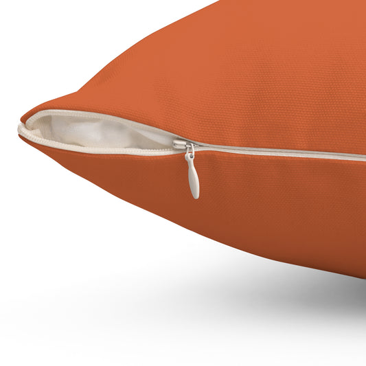 Orange Polyester Pillow Revel Logo (4 Sizes) showing zipper detail on textured fabric