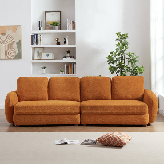 Paton Modern Boucle Fabric Upholstered Sofa 114”