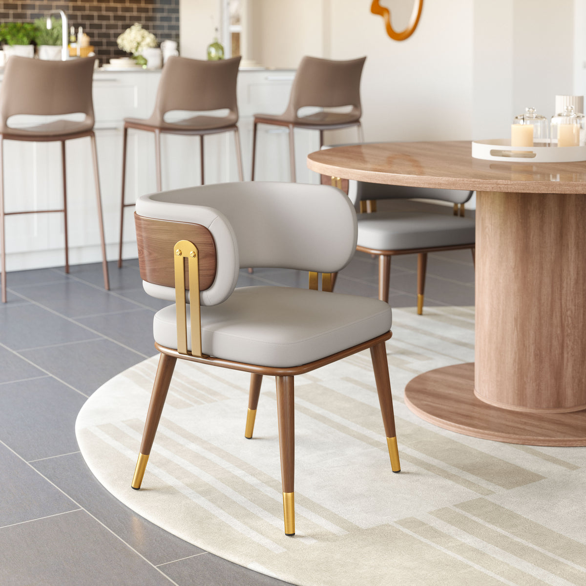 Brew Beige & Walnut Dining Chair