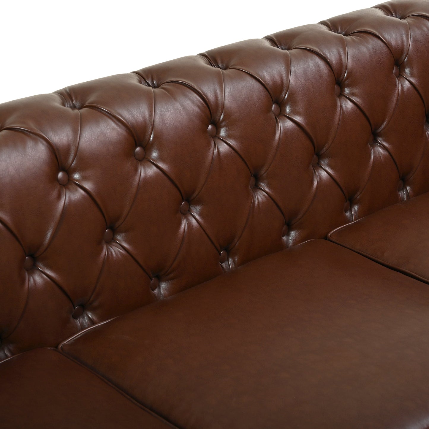 Calder Faux Leather Sectional – 85" L-Shaped 4-Seater with Storage Ottoman (2 Colors)