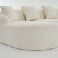 Boneless Modular Chenille Sectional Sofa – 99” Curved Chaise Compression Couch (White) with plush cushions and soft texture.