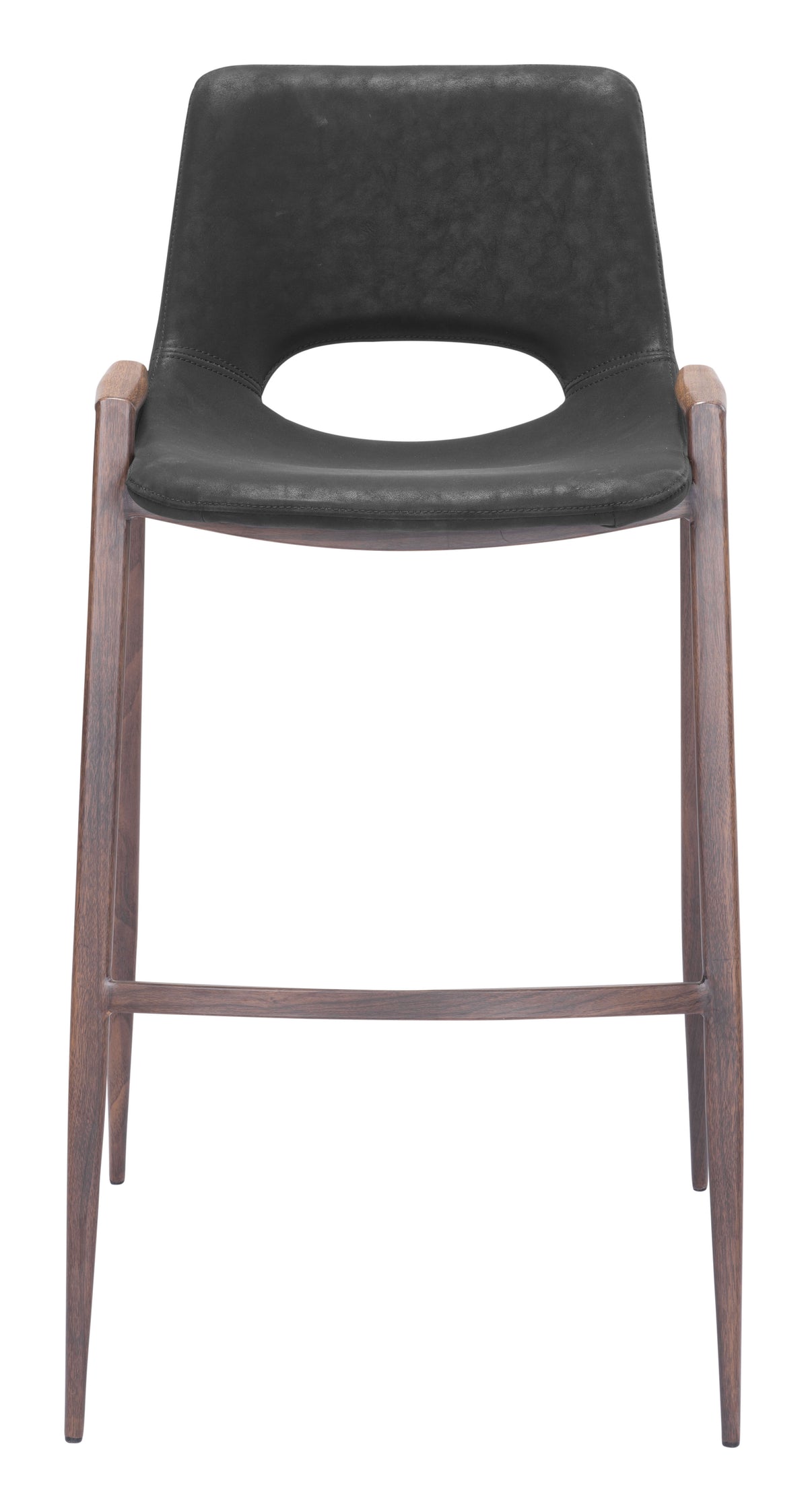 Desi Barstool (Set of 2) in Black & Walnut