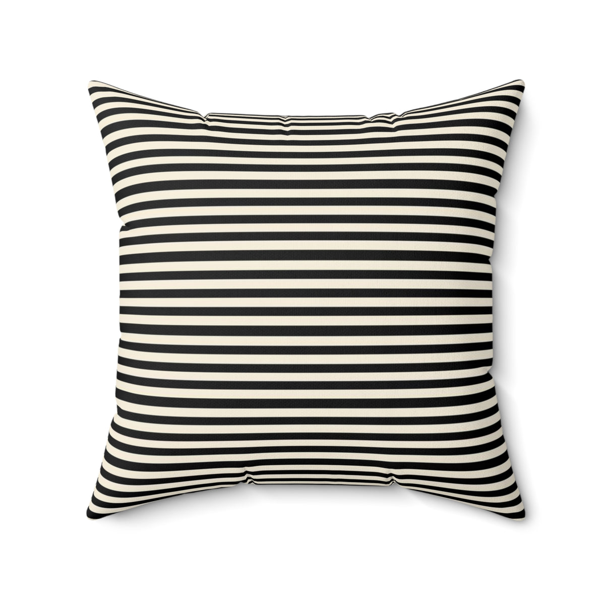 Spun Polyester Square Pillow - Stripped Black & Beige - Revel Sofa 