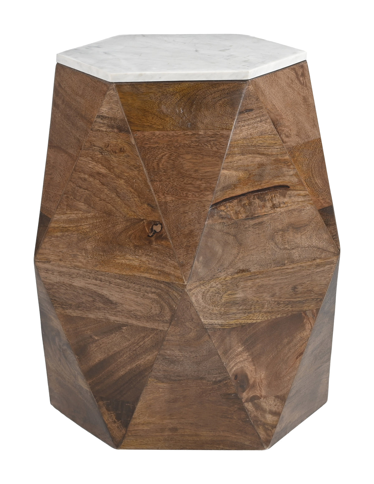Bisel White & Walnut Side Table