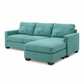 Damon L-Shaped Sectional Sofa – 120" Chaise Sectional in Fabric & Velvet - Hepburn Emerald - Fabric (6)