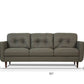 83" Green Leather Sofa With Black Legs featuring a plush tufted design and measurements of 83" x 36" x 37".