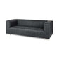 83" Leather Sofa with Solid Wood Frame | Modern Leather Couch (Brn or Blk) in stylish black leather.