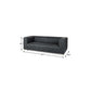 83" Leather Sofa with Solid Wood Frame | Modern Leather Couch (Brn or Blk) dimensions 82.5x38.5x26.5 inches