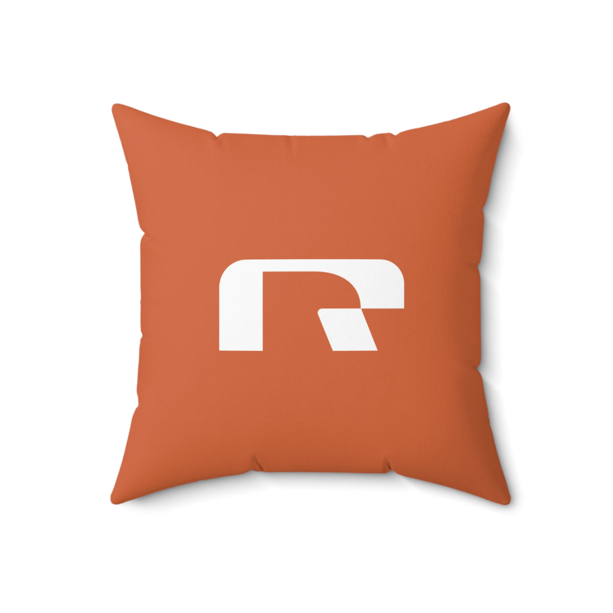 Orange Polyester Pillow Revel Logo (4 Sizes) in a stylish square design featuring a bold white logo on an orange background.