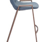 Desi Barstool (Set of 2) in Azure Gray & Walnut