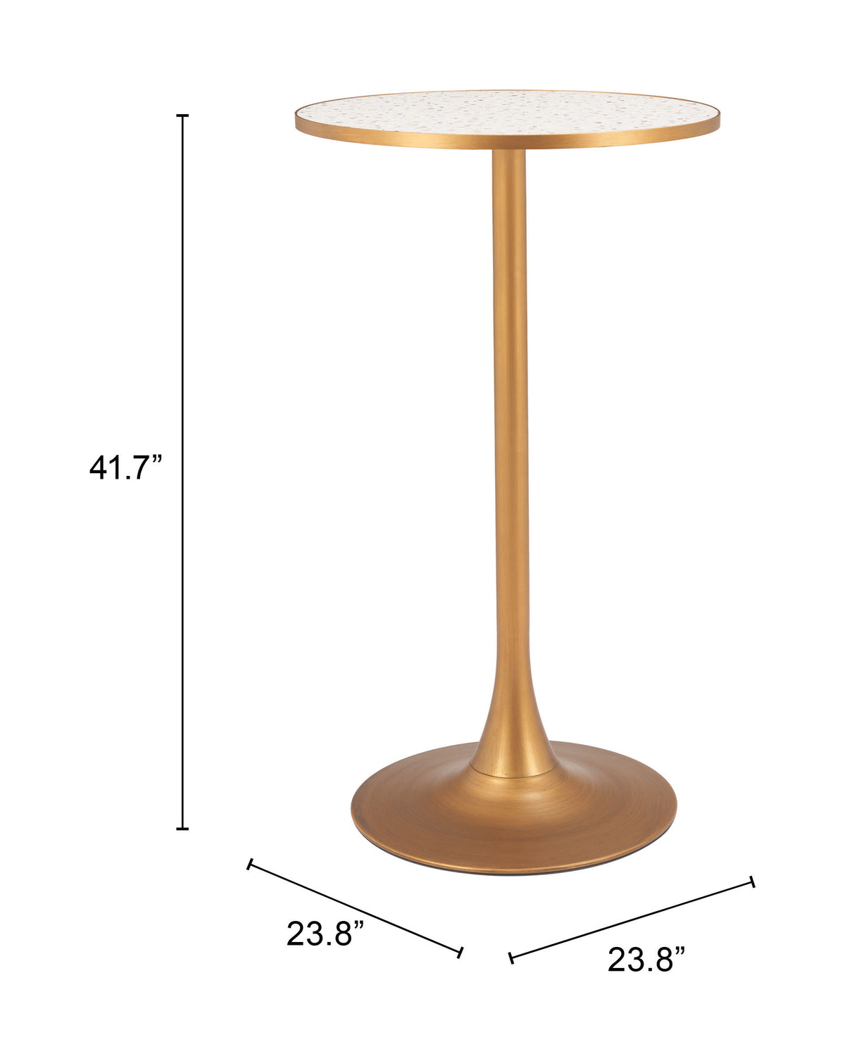 Bite Bar Table in Beige & Gold