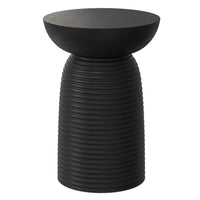 Boyd Black Ribbed Wood Accent Table – 13