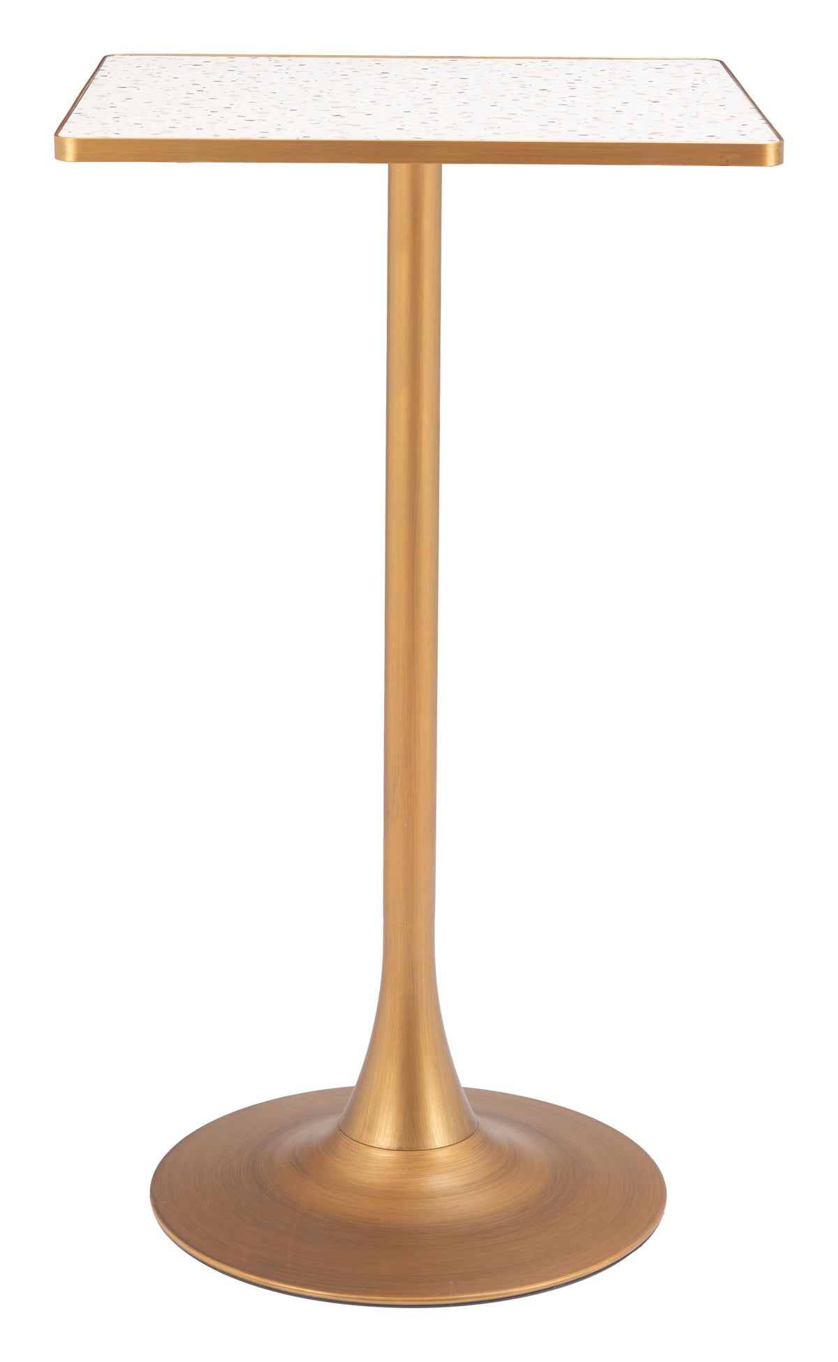 Spot Bar Table in Beige & Gold