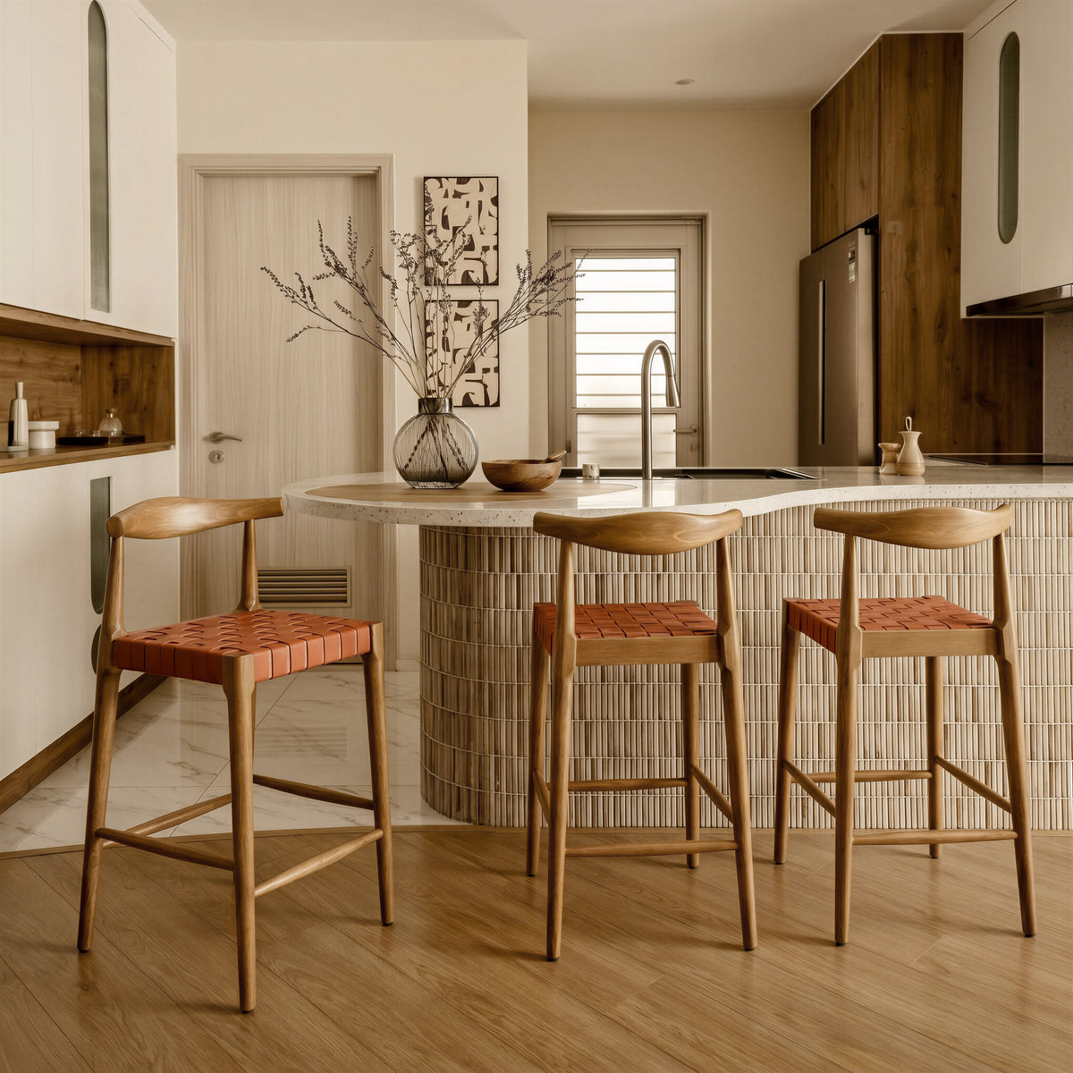 Bandani Tan Counter Stool
