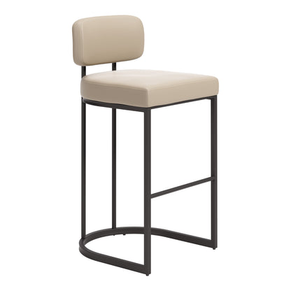 Velar Beige & Gray Barstool (Set of 2)