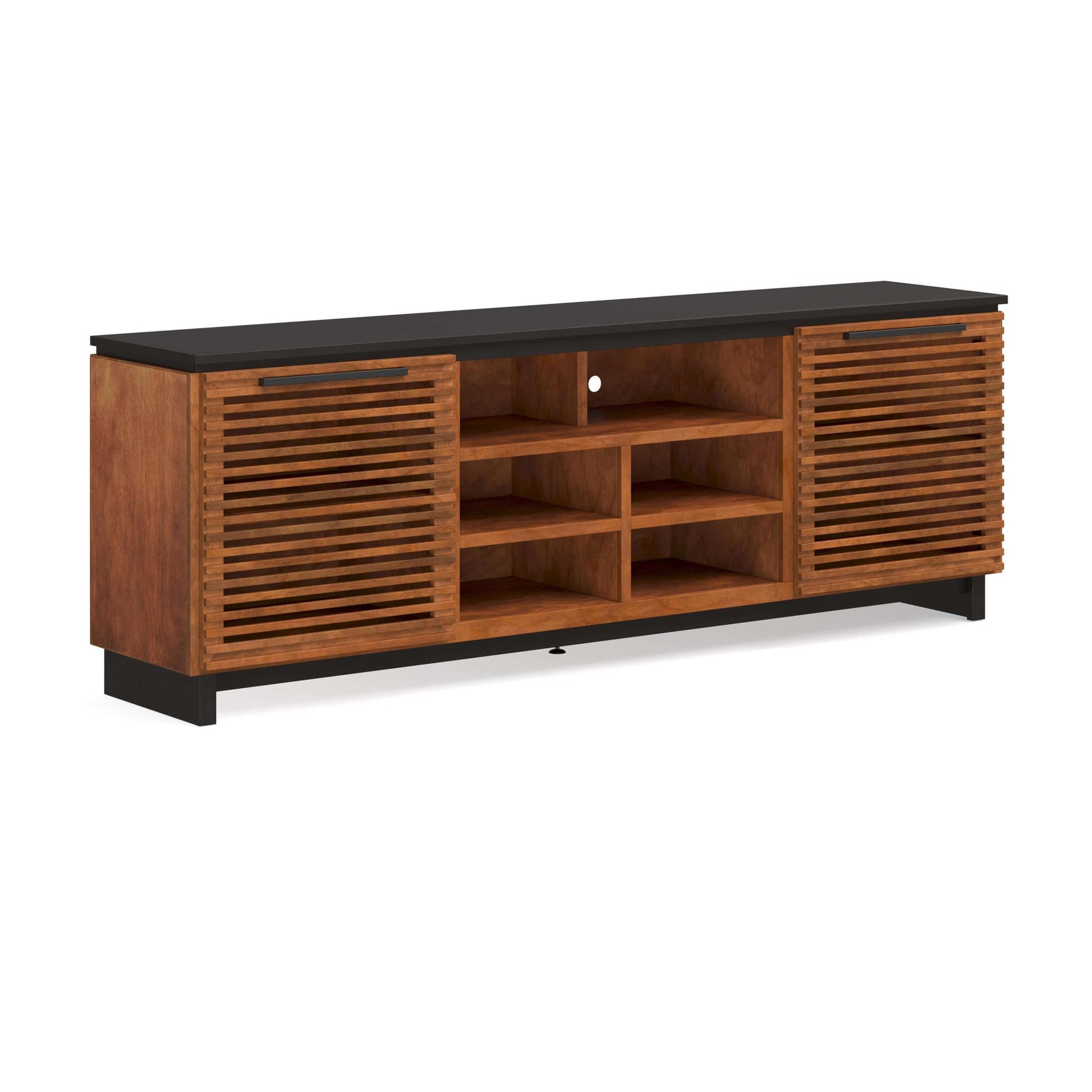 Graceland Solid Wood TV Stand Console, Black with Bourbon Finish 85" - Revel Sofa 