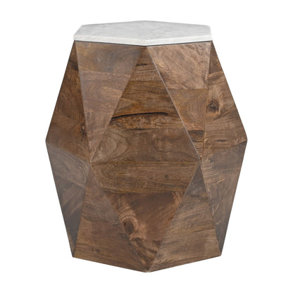 Bisel White & Walnut Side Table