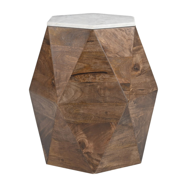 Bisel White & Walnut Side Table