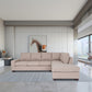 Modern Beige L-Shape Chaise Sofa Sectional 115"