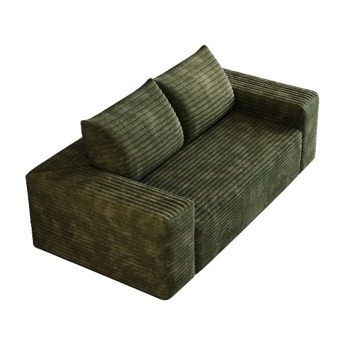 Modern Corduroy Deep Seat Loveseat Sofa – Comfy Couch (4 Colors and 3 Sizes)