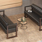 Ludlow Button-Tufted Faux Leather Bench Set