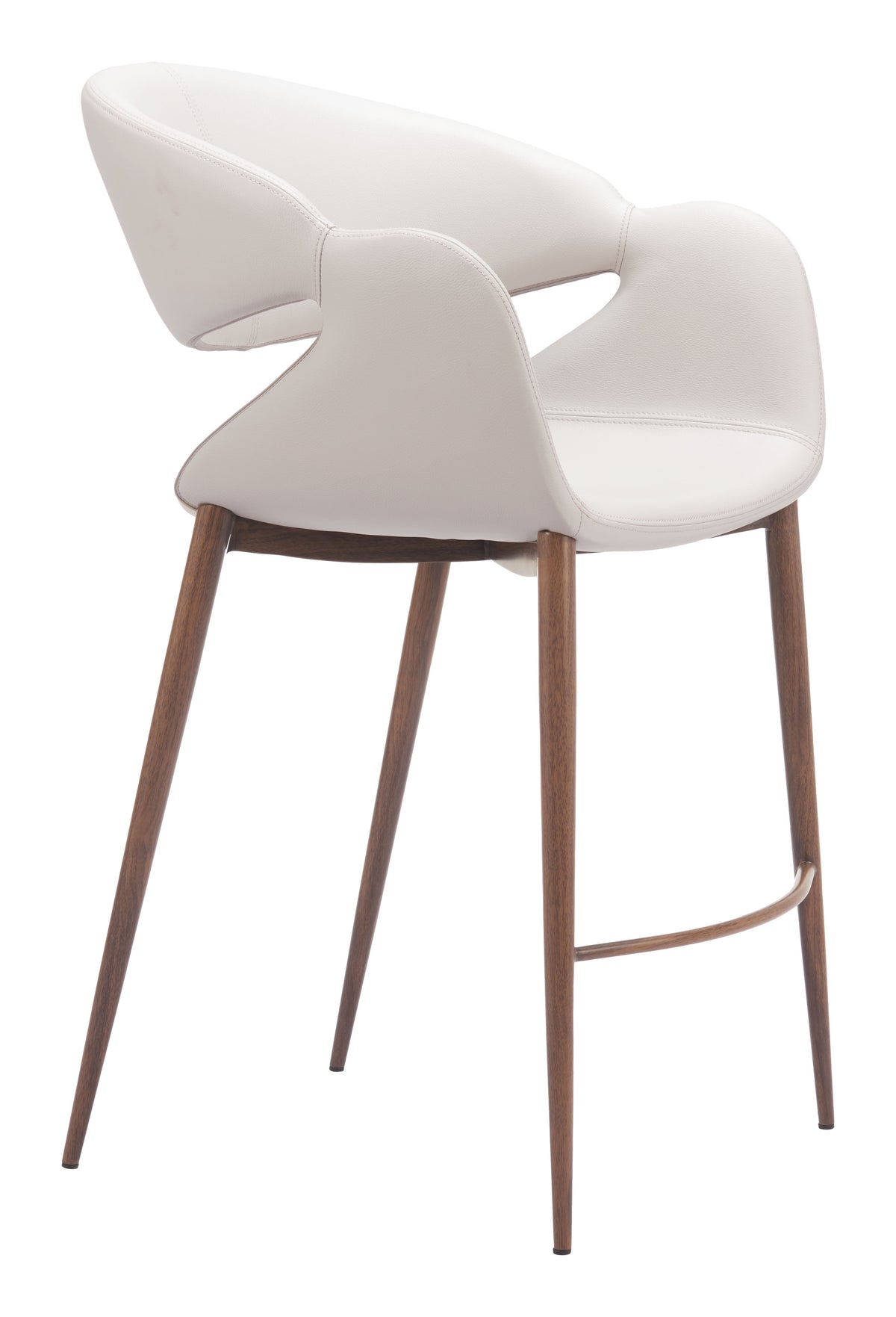 Limay Beige & Walnut Counter Stool