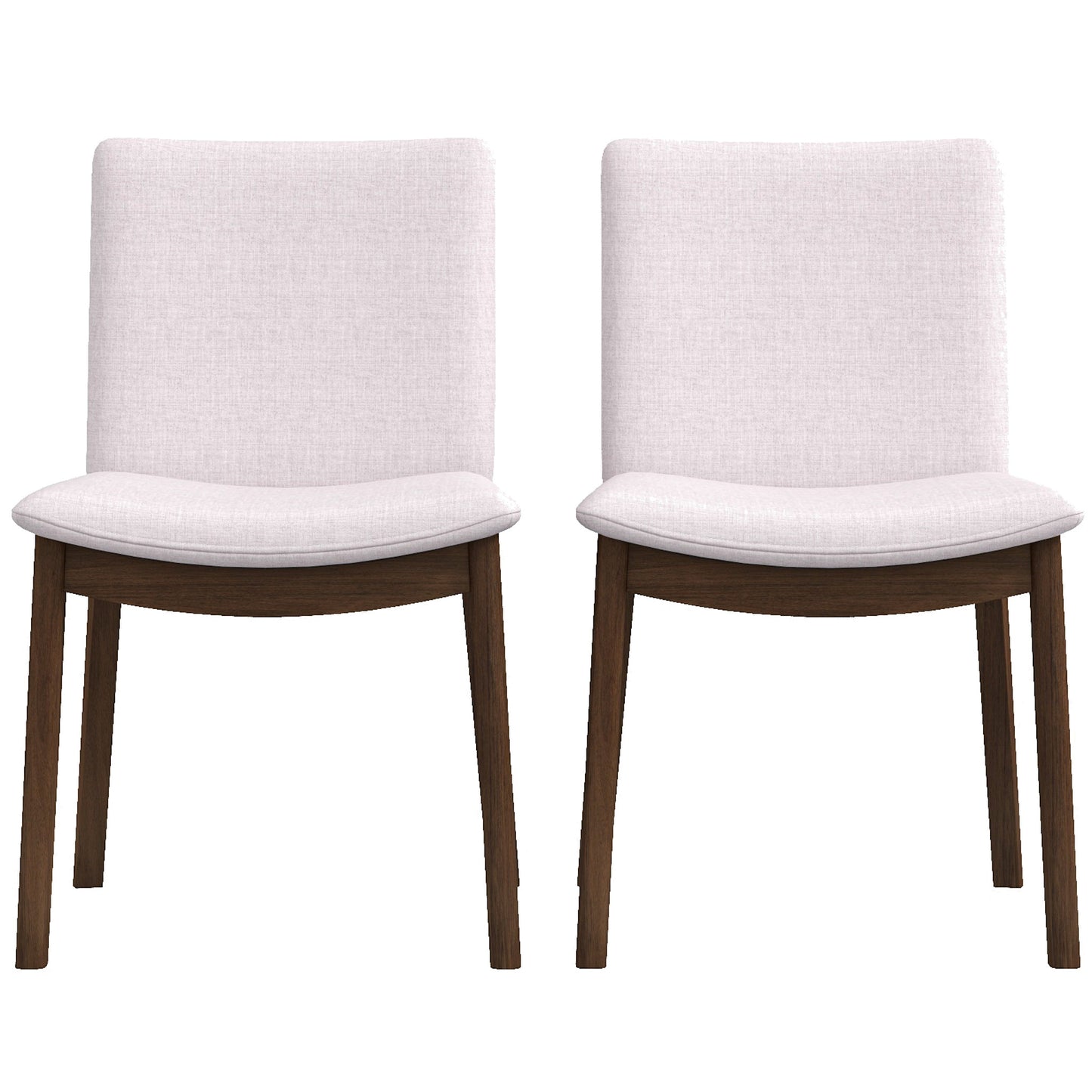 Laura Beige Linen Dining Chair – 20" Mid-Century Modern Dining Chair