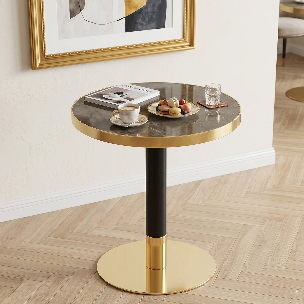 Cosima Round Bistro Table in Black & Grey