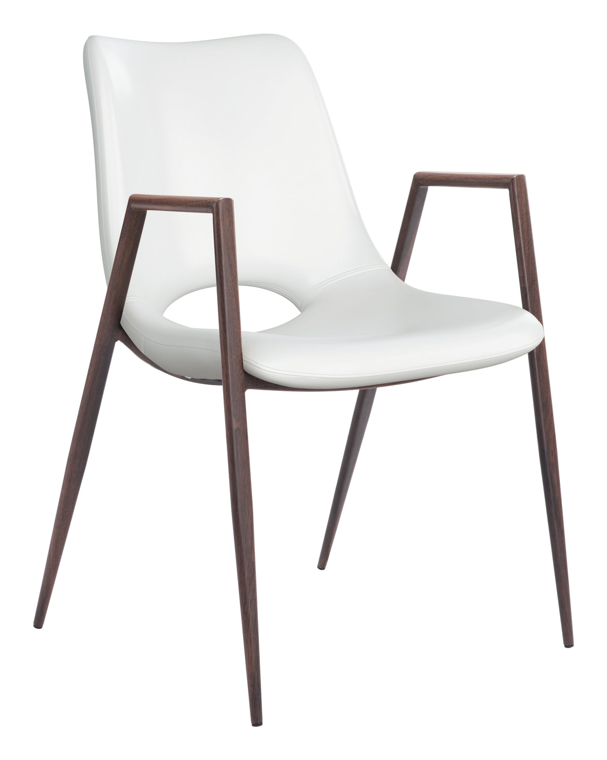 Desi Dining Chair (Set of 2) in White & Walnut